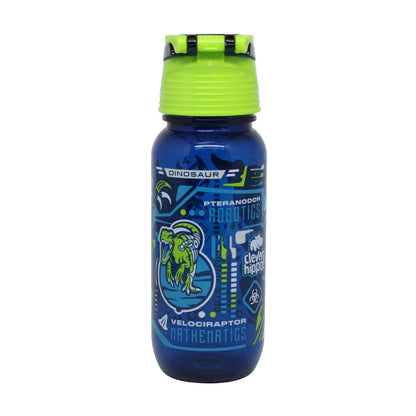 Bình nước nhựa Dino Mech Rex Xanh Navy CLEVERHIPPO WB01