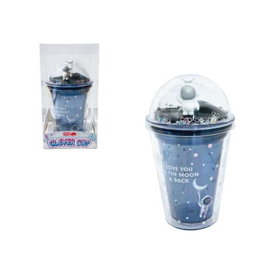 Ly nhựa Clever Cup Astronaut Galaxy Xanh CLEVERHIPPO PCUP05